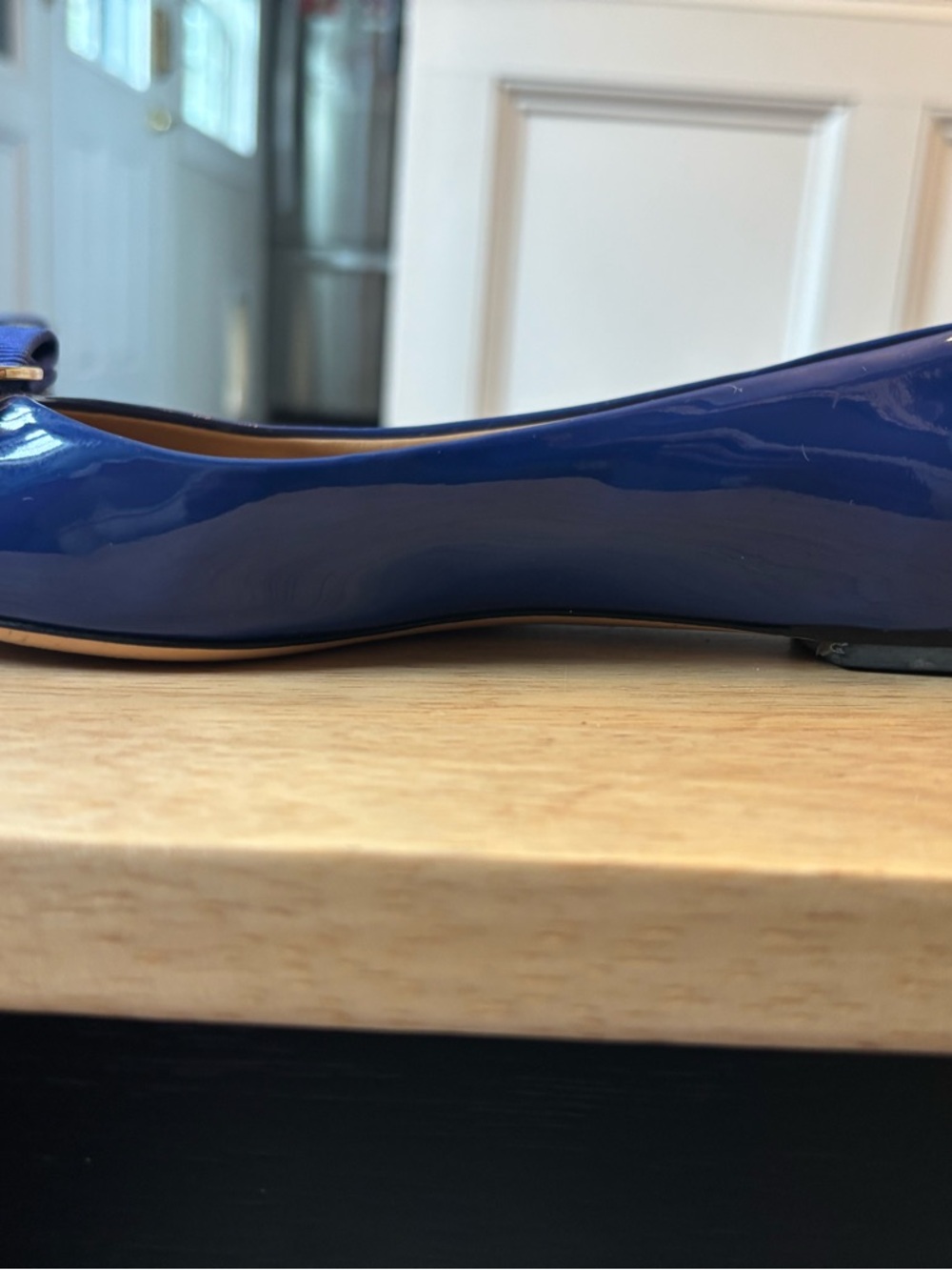 Salvatore Ferragamo Royal Blue Patent Vara Bow Flats sz 6.5 - Picture 7 of 10